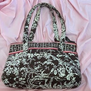 Vera Bradley Black and White Floral Shoulder Bag